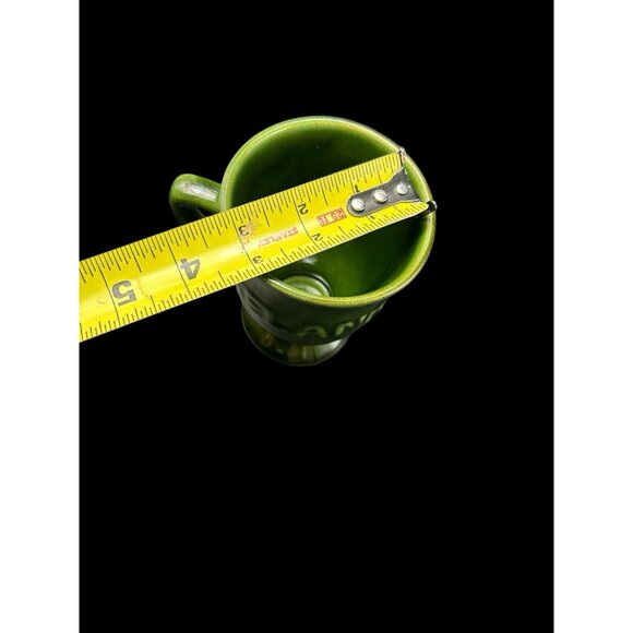 Coffee Mug Cup Pedestal 'Ireland" Green Irish Stoneware Raised Letters Vintage - Picture 11 of 11